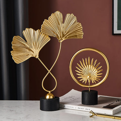Nordic Gold Ginkgo Leaf Desktop Ornaments