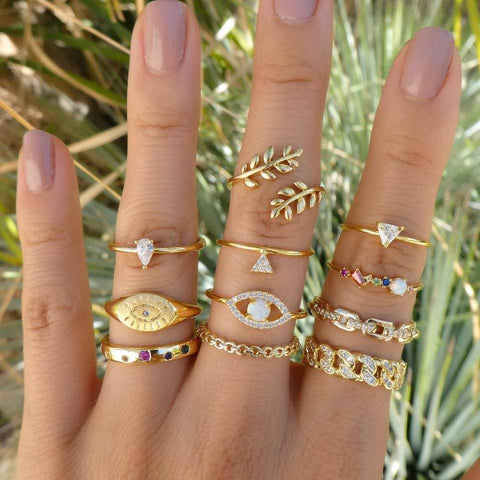 Women Vintage Boho  Figure Rings Sets