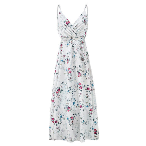 Women Floral Print Beach Party Slip Dresses