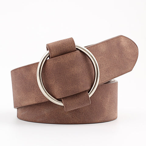 Women PU Leather Metal Buckle Belts