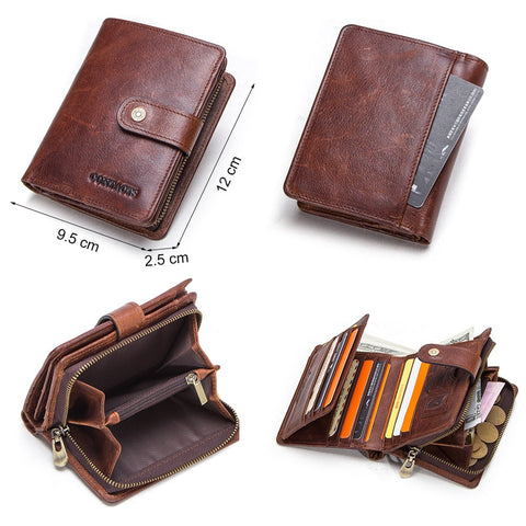 Women Men Genuine Leather Wallets