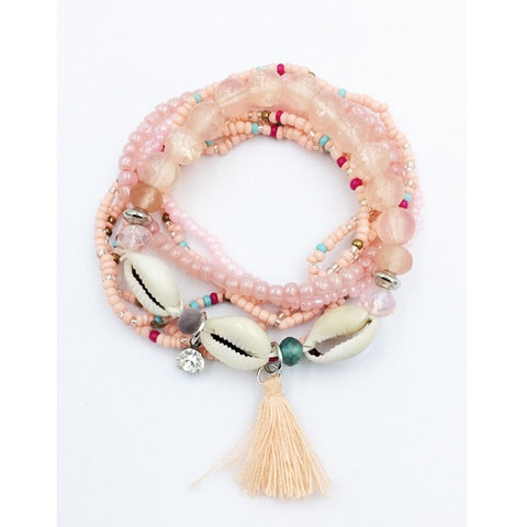 Bohemia  Beaded Shell Bracelet Set