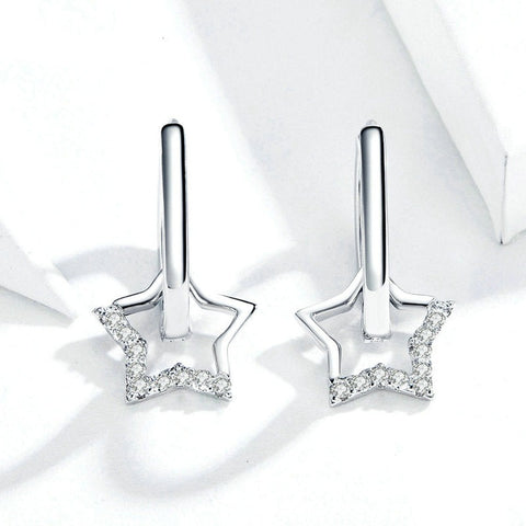 Women Star Charm CZ Earrings