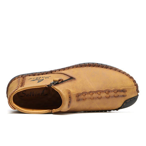 Men Hand-stitching Leather Boots