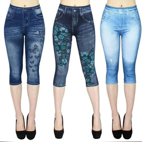 Women Stretch Printed Leggings Short