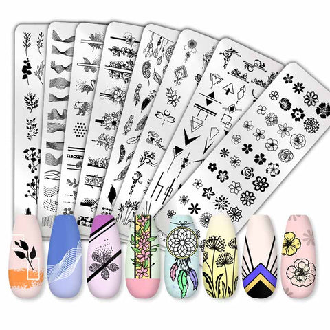 New Flower Geometry Nail Stamping Plates