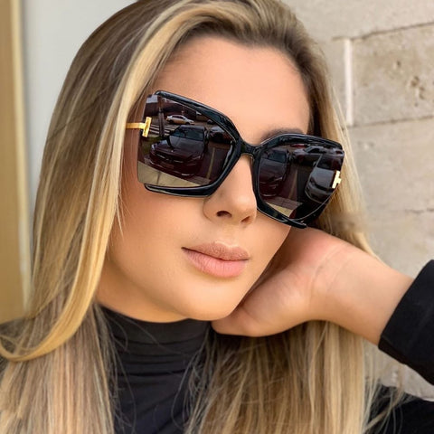 Big frame T word sunglasses for women