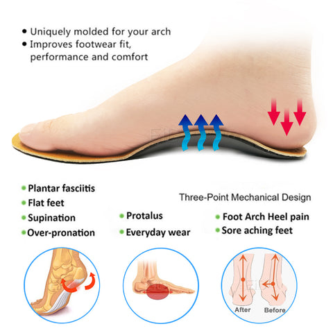 women  Leather orthotic Flat Feet Arch