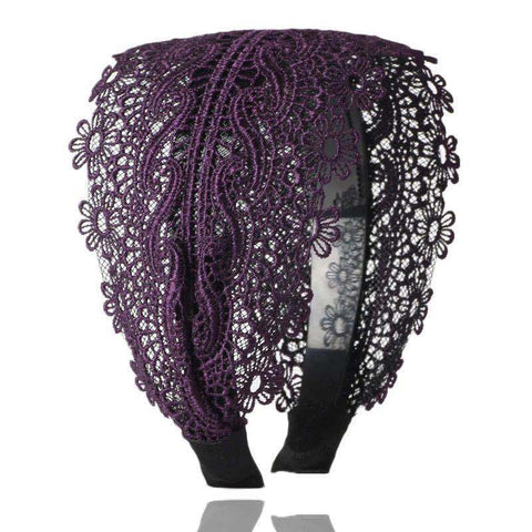 Women Embroidery Flower Wide Headbands