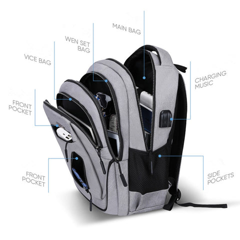 USB Men Computer School Bag
