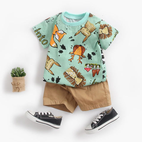 Boys Summer Cartoon Clothing Sets