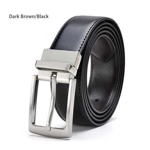 Men Leather Reversible Buckle Belt