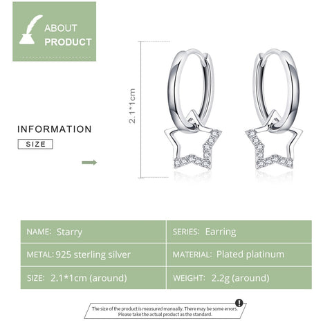 Women Star Charm CZ Earrings