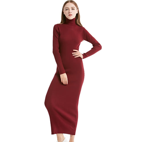 Women Long Sleeve Winter Maxi Dress