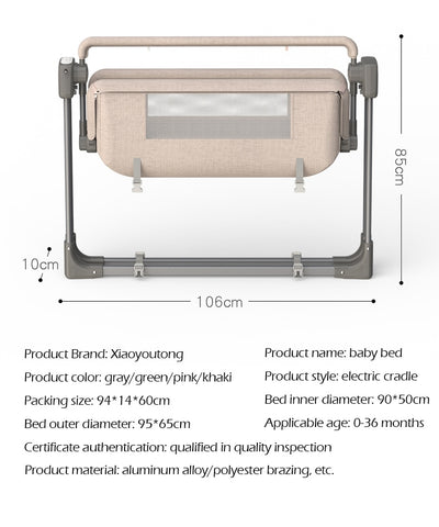 Multifunctional Cradle rocking bed
