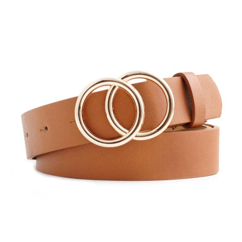Women PU Leather Metal Buckle Belts
