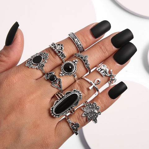 Women Vintage Boho  Figure Rings Sets