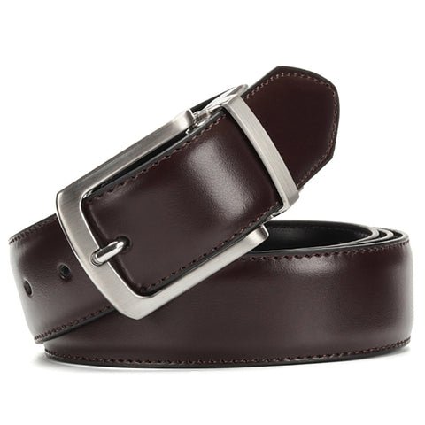 Men Leather Reversible Buckle Belt