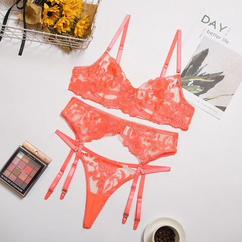 Women Bandage Lace Lingerie Set