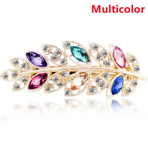 Women Crystal Pearl Bow Hair Clips