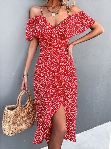 Ladies Spring Summer Sexy Straps Dress