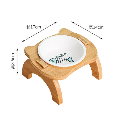 Elevated Bamboo Food Bowls