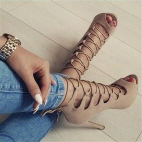 Women Flock Buckle Strap Sandals