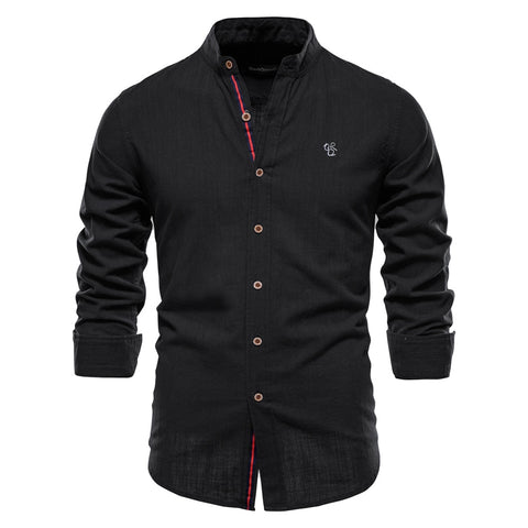 Men Solid Color Long Sleeve Shirts