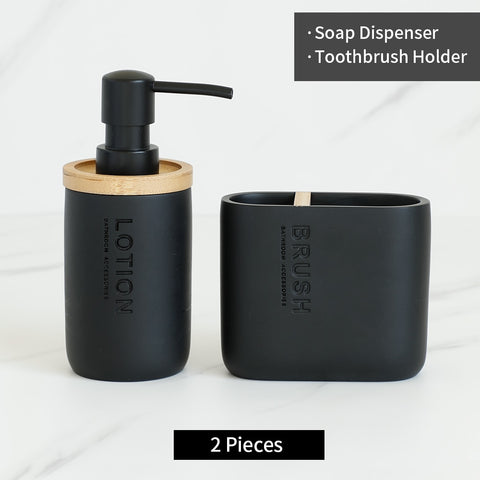 Matte Black Bathroom Accessories Set