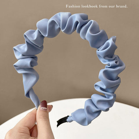 Women  Candy Color Pleated Bowknot Hairbands