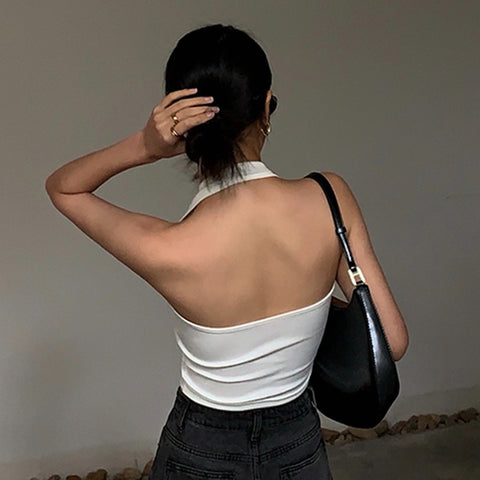 Female Cotton Sexy Backless Tank Tops