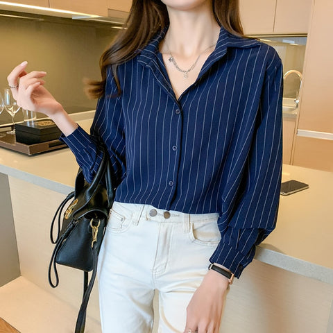 Woman Long Sleeve Chiffon Shirt