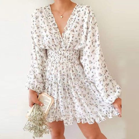 Lady Elastic Waist Party mini  Dress