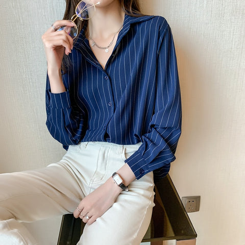 Woman Long Sleeve Chiffon Shirt