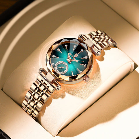 Women Waterproof Stainless Steel Diamond Wristwatch