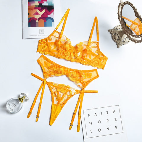 Women Bandage Lace Lingerie Set