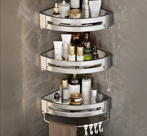 Aluminum Shower Corner Caddy Storage Shelf