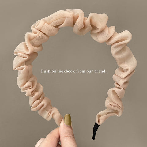 Women  Candy Color Pleated Bowknot Hairbands