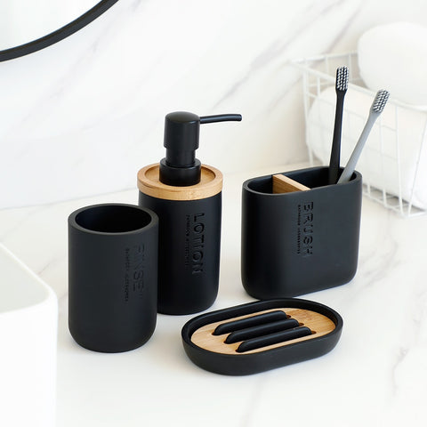 Matte Black Bathroom Accessories Set