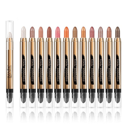 12-Color Eyeshadow Silkworm Blush Brighten Eye Makeup