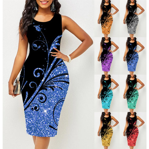 Women Floral Print Round Dress