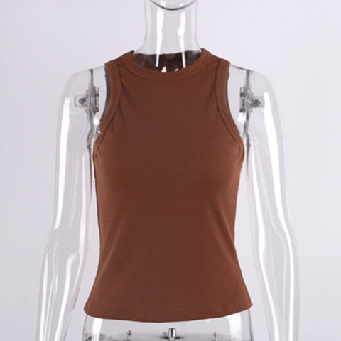 Women Sleeveless Knitted Casual Tops
