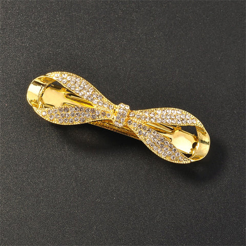 Women Crystal Pearl Bow Hair Clips