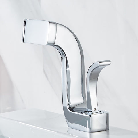 Brass Gold White Bathroom Basin Faucet