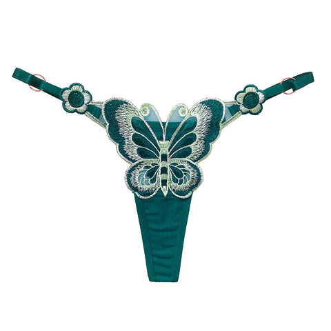 Women  Embroidery Thongs Panties
