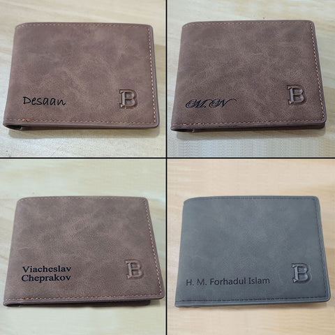 Men  Engraving Slim Card Holder
