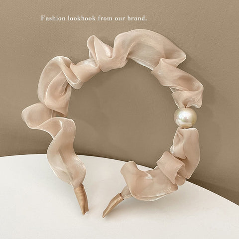 Women  Candy Color Pleated Bowknot Hairbands