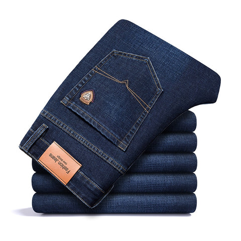 straight stretch denim jeans