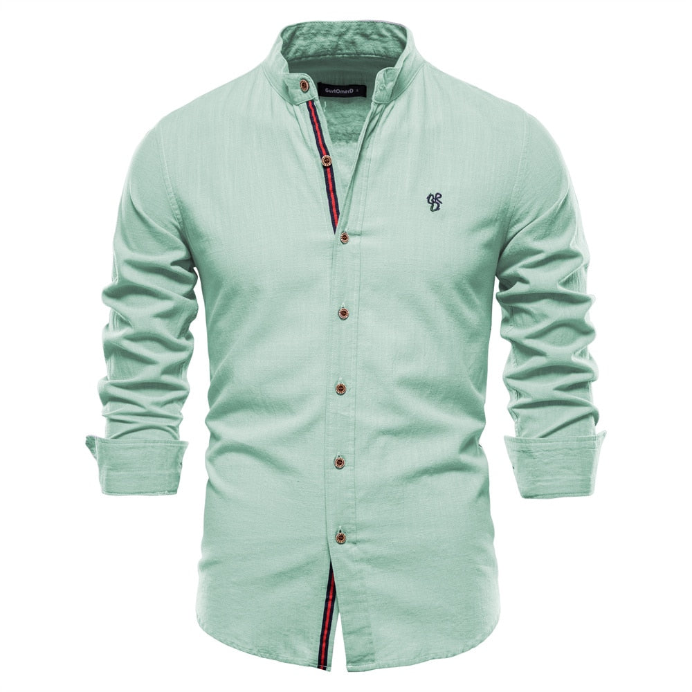 Men Solid Color Long Sleeve Shirts