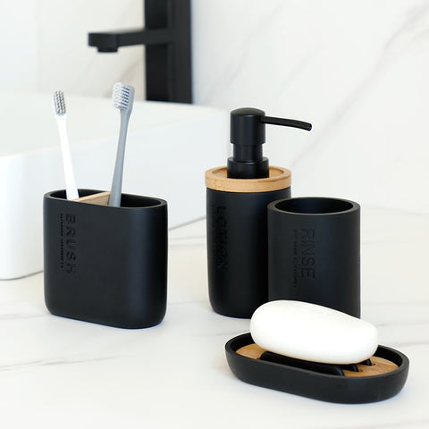 Matte Black Bathroom Accessories Set